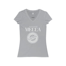 Load image into Gallery viewer, “MECCA CERTIFIED” Women's Jersey Short Sleeve V-Neck Tee