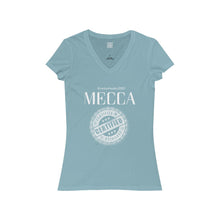 Load image into Gallery viewer, “MECCA CERTIFIED” Women's Jersey Short Sleeve V-Neck Tee