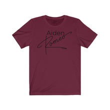 Load image into Gallery viewer, Aiden Romeo Unisex Jersey Short Sleeve Tee (f/b/sleeve details)