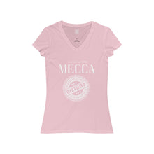 Load image into Gallery viewer, “MECCA CERTIFIED” Women's Jersey Short Sleeve V-Neck Tee