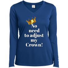 Load image into Gallery viewer, NO NEED TO ADJUST MY CROWN Ladies&#39; LS Performance V-Neck T-Shirt