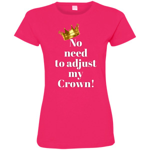 NO NEED TO ADJUST MY CROWN Ladies' Fine Jersey T-Shirt