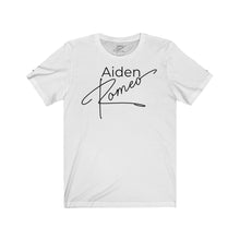 Load image into Gallery viewer, Aiden Romeo Unisex Jersey Short Sleeve Tee (f/b/sleeve details)