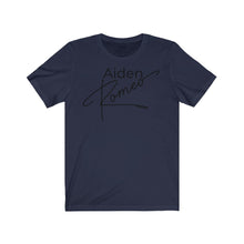Load image into Gallery viewer, Aiden Romeo Unisex Jersey Short Sleeve Tee (f/b/sleeve details)