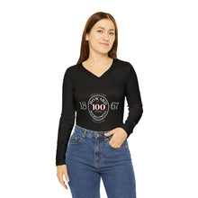 Load image into Gallery viewer, 1867 “100” Women&#39;s Long Sleeve V-neck Shirt (HOWARD)