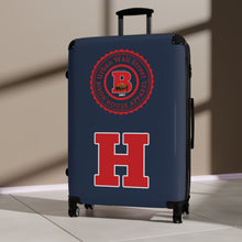 Load image into Gallery viewer, H • 1867 BISON HOUSE  Carry-On Suitcase – Navy Collegiate Travel Luggage with Crest