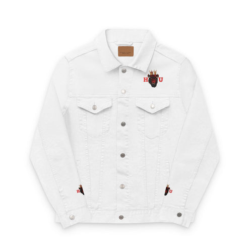HU BISON Stylish Unisex Embroidered Denim Jacket (HOWARD)