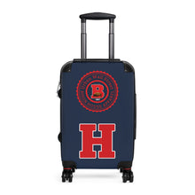 Load image into Gallery viewer, H • 1867 BISON HOUSE  Carry-On Suitcase – Navy Collegiate Travel Luggage with Crest