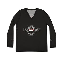 Load image into Gallery viewer, 1867 “100” Women&#39;s Long Sleeve V-neck Shirt (HOWARD)