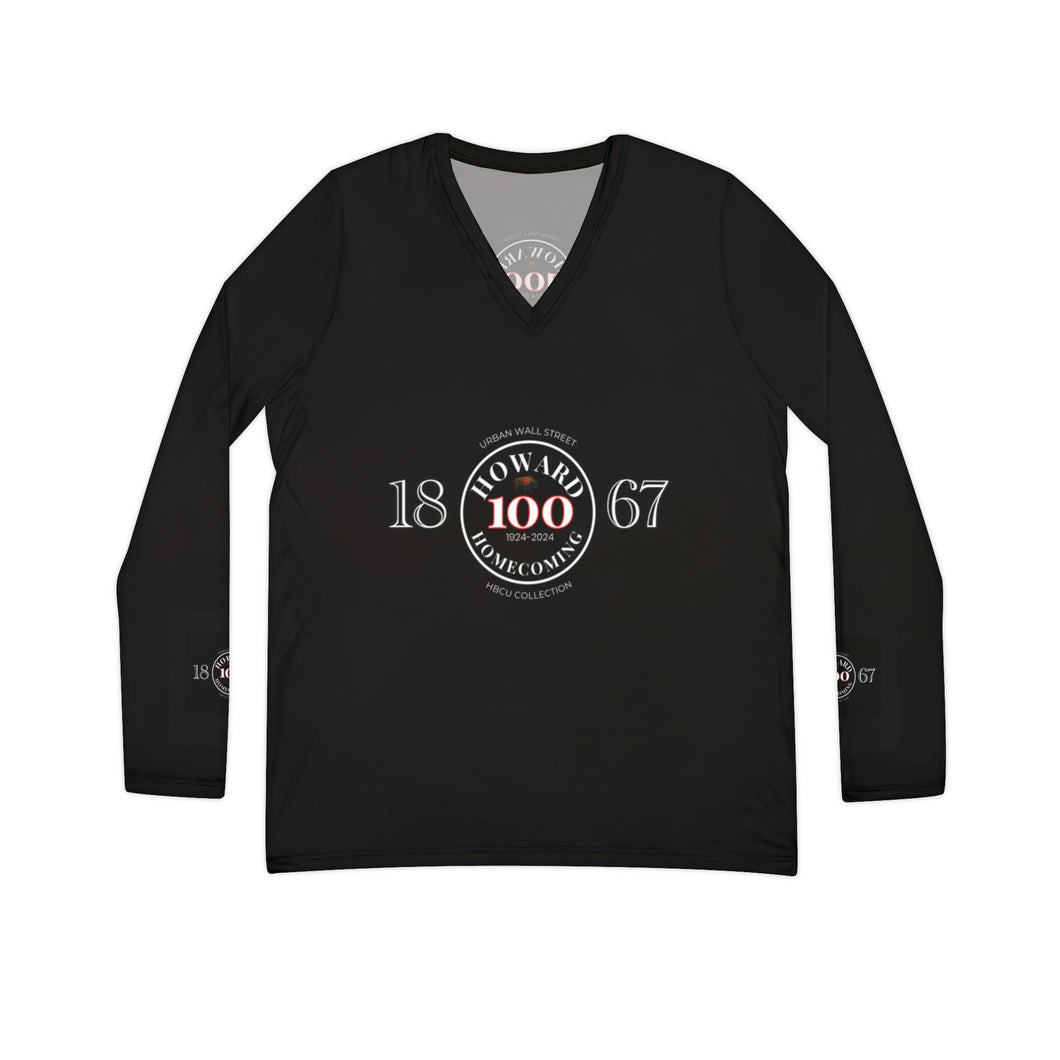 1867 “100” Women's Long Sleeve V-neck Shirt (HOWARD)