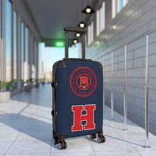 Load image into Gallery viewer, H • 1867 BISON HOUSE  Carry-On Suitcase – Navy Collegiate Travel Luggage with Crest