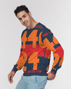 TIME Men's All-Over Print Classic French Terry Crewneck Pullover