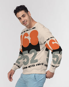 TIME Men's All-Over Print Classic French Terry Crewneck Pullover