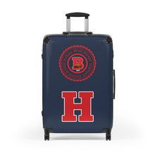 Load image into Gallery viewer, H • 1867 BISON HOUSE  Carry-On Suitcase – Navy Collegiate Travel Luggage with Crest