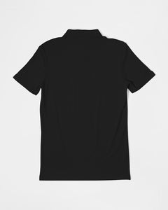 TIME Men's Slim Fit Short Sleeve Polo (Black/teal)