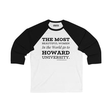 Load image into Gallery viewer, Howard Women Unisex 3/4 Sleeve Baseball Tee