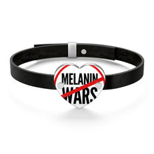 Load image into Gallery viewer, No Melanin Wars Leather Bracelet