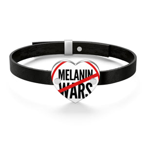 No Melanin Wars Leather Bracelet