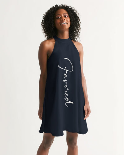 “Favored” Women's Halter Dress (Navy)