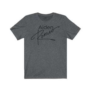 Aiden Romeo Unisex Jersey Short Sleeve Tee (f/b/sleeve details)