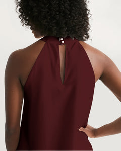 “Favored” Women's Halter Dress (Cranberry)
