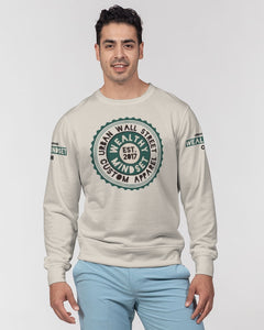 Wealthy Mindset (Cream/Green) Men's Classic French Terry Crewneck Pullover
