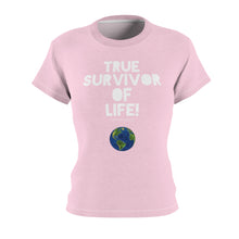 Load image into Gallery viewer, “True Survivor of Life” Women&#39;s AOP Cut &amp; Sew Tee