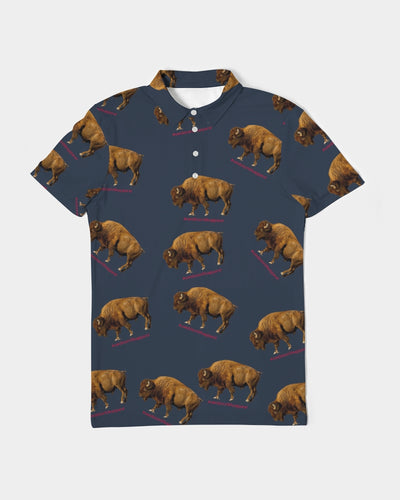 BISON Men's Slim Fit Short Sleeve Polo