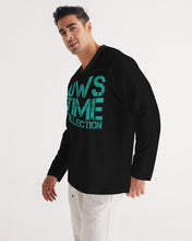 Load image into Gallery viewer, TIME Men&#39;s Long Sleeve Sports Jersey (Black/teal)