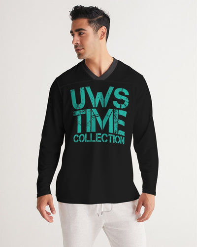 TIME Men's Long Sleeve Sports Jersey (Black/teal)