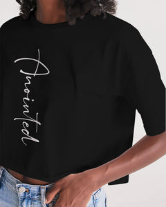 “Anointed” Women's Lounge Cropped Tee (Black)