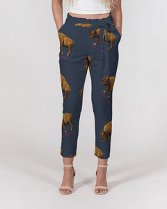 BISON Women's Belted Tapered Pants
