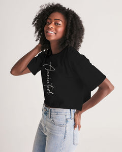 “Anointed” Women's Lounge Cropped Tee (Black)