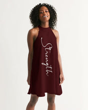 Load image into Gallery viewer, “Strength” Women&#39;s Halter Dress (Cranberry)