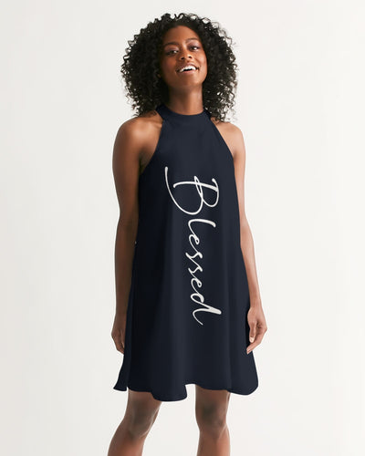 “Blessed” Women's Halter Dress (Navy)
