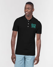 Load image into Gallery viewer, TIME Men&#39;s Slim Fit Short Sleeve Polo (Black/teal)