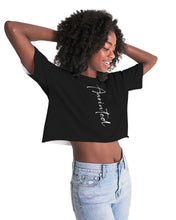 Load image into Gallery viewer, “Anointed” Women&#39;s Lounge Cropped Tee (Black)