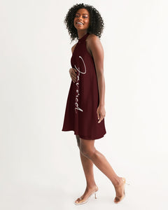 “Favored” Women's Halter Dress (Cranberry)