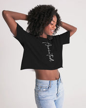 Load image into Gallery viewer, “Anointed” Women&#39;s Lounge Cropped Tee (Black)