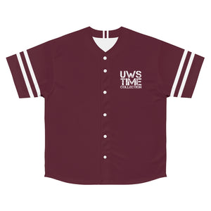 Time Collection Men's Baseball Jersey (Burgundy)
