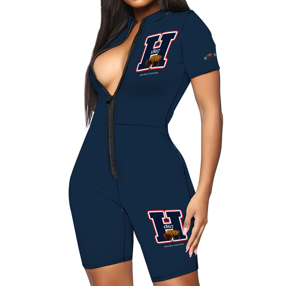 H 1867 BISON Women's  Short Sleeve Zipper Jumpsuits (Howard)