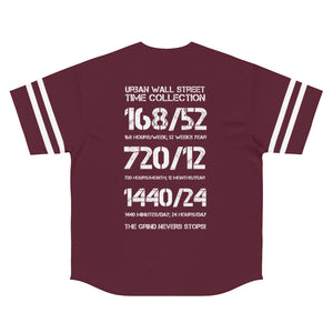 Time Collection Men's Baseball Jersey (Burgundy)