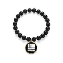 Load image into Gallery viewer, I Am American African Matte Onyx Bracelet