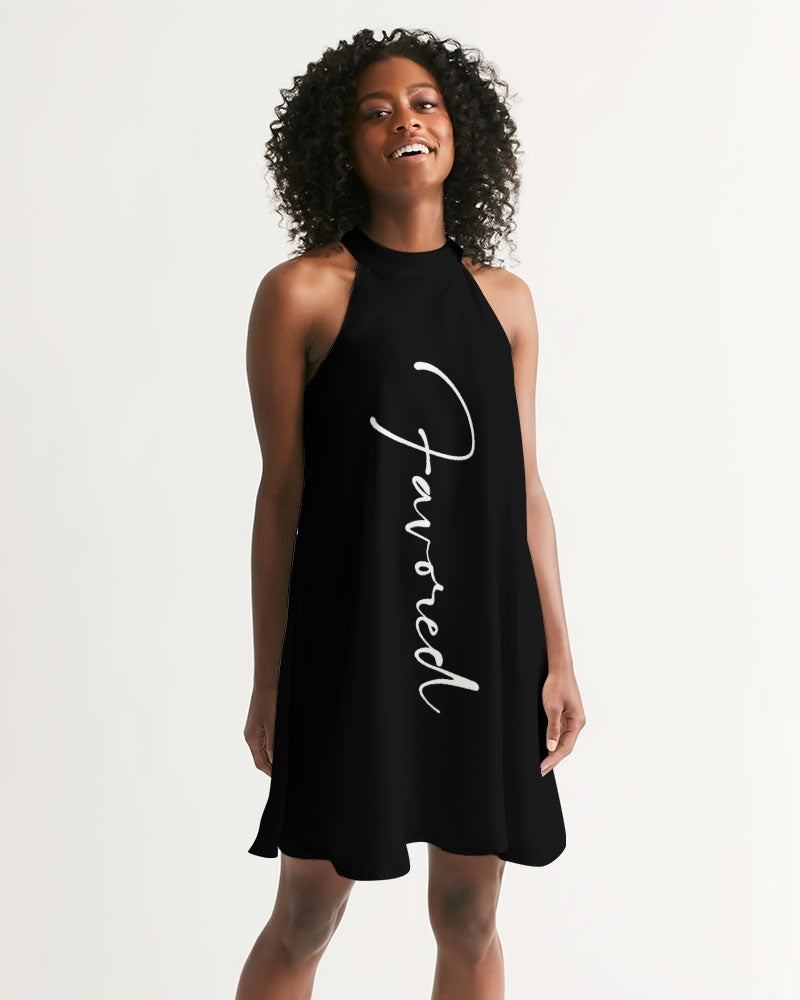 “Favored” Women's Halter Dress (Black)