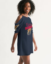 Load image into Gallery viewer, Future Bison Women&#39;s Open Shoulder A-Line Dress