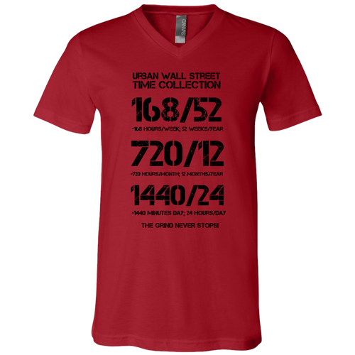 Urban Wall Street Time Collection - Black print V-Neck T-Shirt