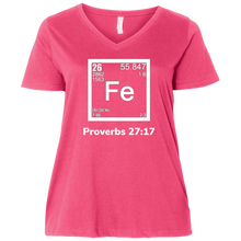 Load image into Gallery viewer, Fe-Provebrs Ladies&#39; Curvy V-Neck T-Shirt