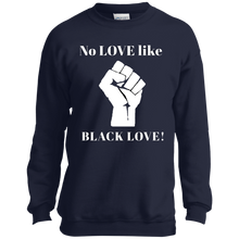 Load image into Gallery viewer, BLACK LOVE Port and Co. Youth Crewneck Sweatshirt