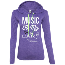Load image into Gallery viewer, &quot;Music To My Ear...&quot; Ladies&#39; LS T-Shirt Hoodie