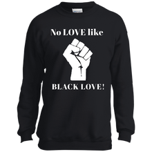 Load image into Gallery viewer, BLACK LOVE Port and Co. Youth Crewneck Sweatshirt